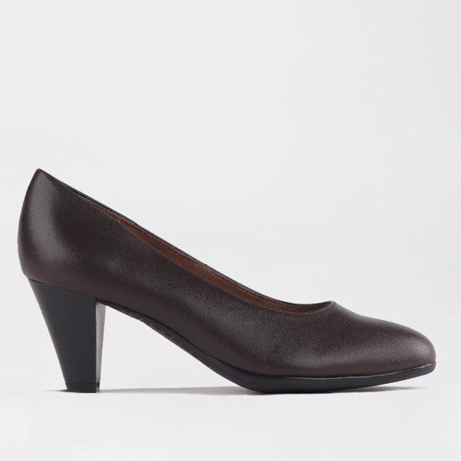 Froggie Shoes Shoes 3 / Brown / 12045 Mid Heel Court Shoe in Brown - 12045