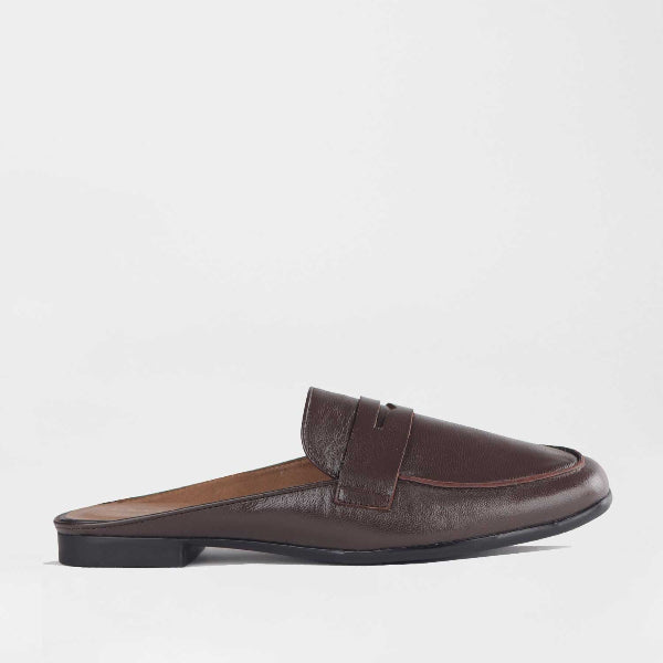 Froggie Shoes Shoes 3 / Brown / 12974 Open back Loafer in Brown - 12974