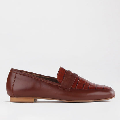 Froggie Shoes Shoes 3 / Chestnut Multi / 12587 Croc Penny Loafer in Chestnut Multi - 12587