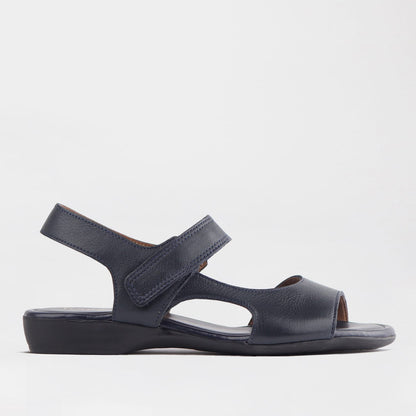Froggie Shoes Shoes 3 / Navy / 12221 Wider Fit Slingback Flat Sandal