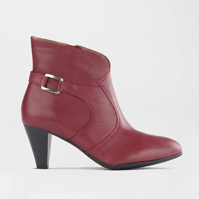 Froggie Shoes Shoes 3 / Red / 12486 Pointed Ankle Boot in Red - 12486