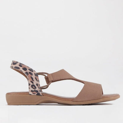 Froggie Shoes Shoes 3 / Stone Multi / 12104 Slingback T-Bar Flat Sandal in Stone Multi - 12104