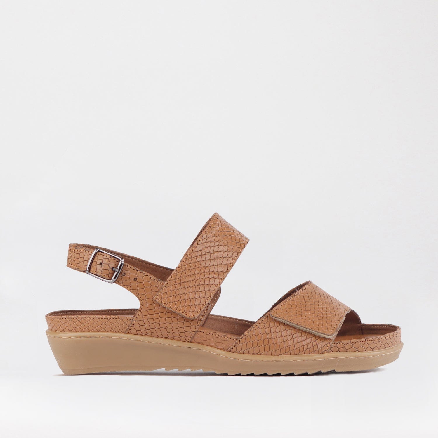 Froggie Shoes Shoes 3 / Tan / 12655 2-Strap Sandal with Removable Footbed in Tan - 12655