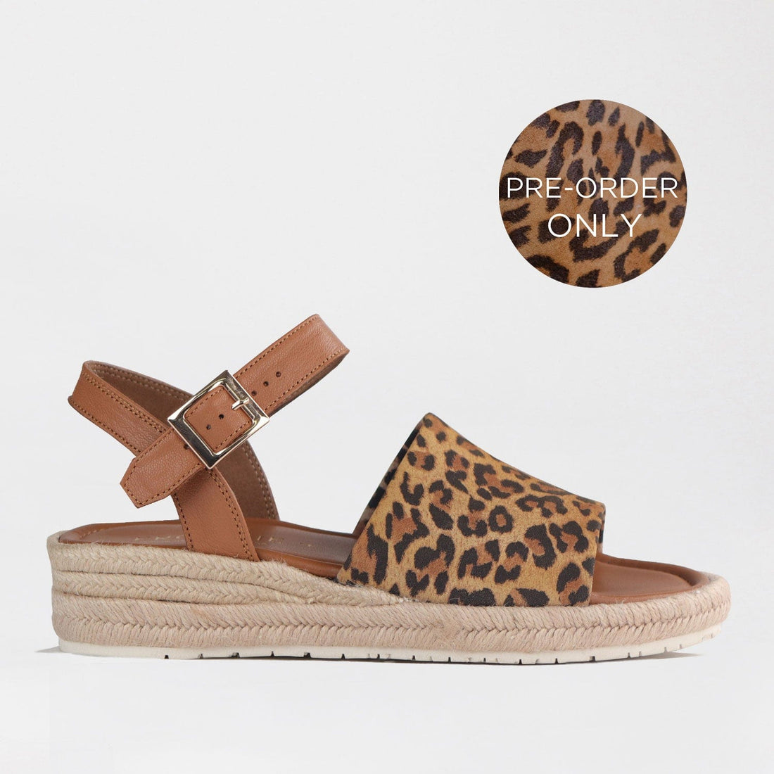 Froggie Shoes Shoes 3 / Tan Multi / 12966 Espadrille Wedge Sandal in Tan Leopard - 12966