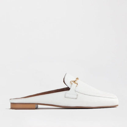 Froggie Shoes Shoes 3 / White / 12450 Mule with Gold Trim in White - 12450