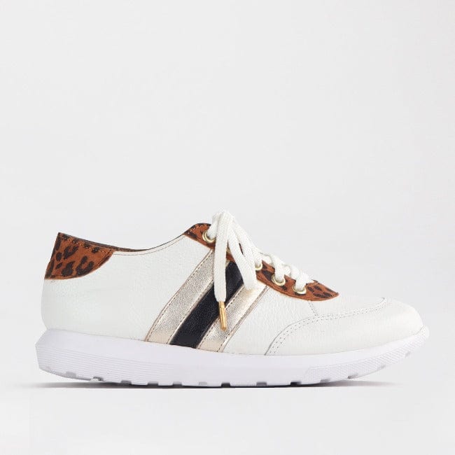 Froggie Shoes Shoes 3 / White Gold / 12459 Lace-up Glam Sneakers in White Gold - 12459