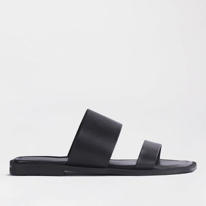 Froggie Shoes Shoes 4 / Black / 12890 Grecian inspired Flat Mule Sandal in Black - 12890