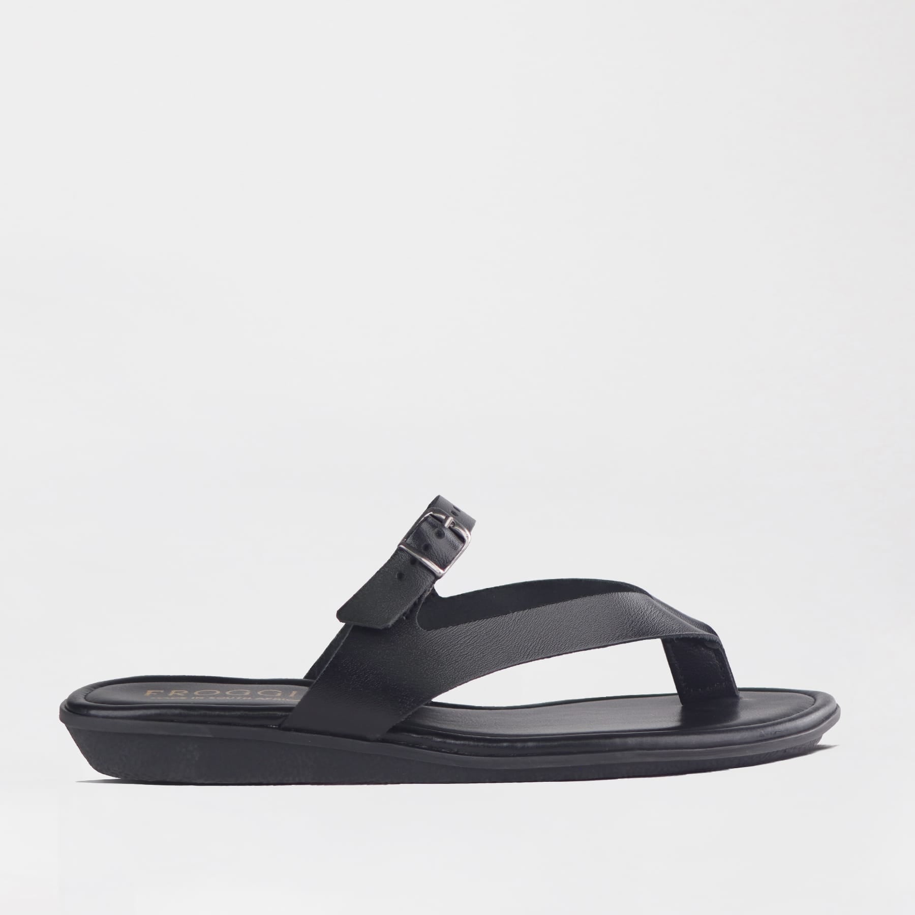 Froggie Shoes Shoes 4 / Black / 13136 Flat Buckle Thong