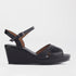 Froggie Shoes Shoes 4 / Black Multi / 12875 Slingback Peep Toe Wedge Sandal Black Multi - 12875