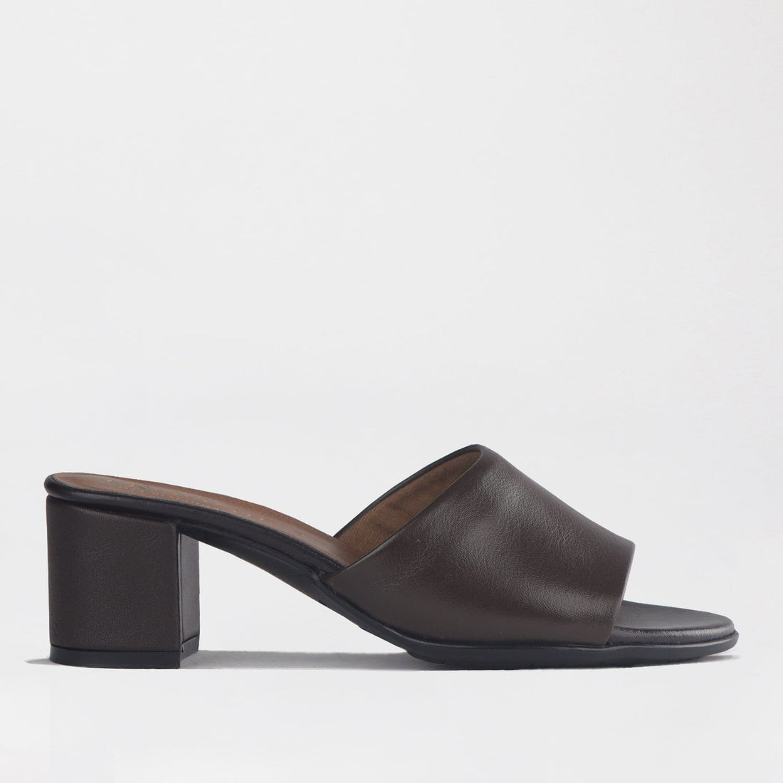 Froggie Shoes Shoes 4 / Brown / 12968 Block Heel Mule Sandal in Brown - 12968