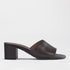 Froggie Shoes Shoes 4 / Brown / 12968 Block Heel Mule Sandal in Brown - 12968