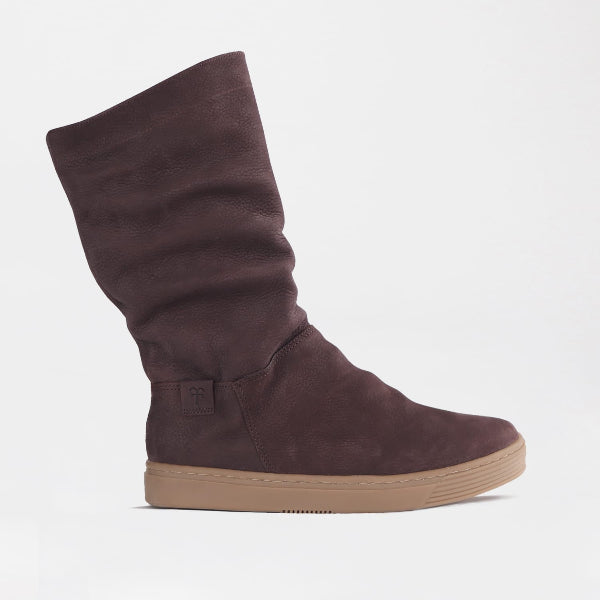 Froggie Shoes Shoes 4 / Choc brown / 12986 Froggie Women’s Mid Calf Ruched Boot- Brown Suede-12986