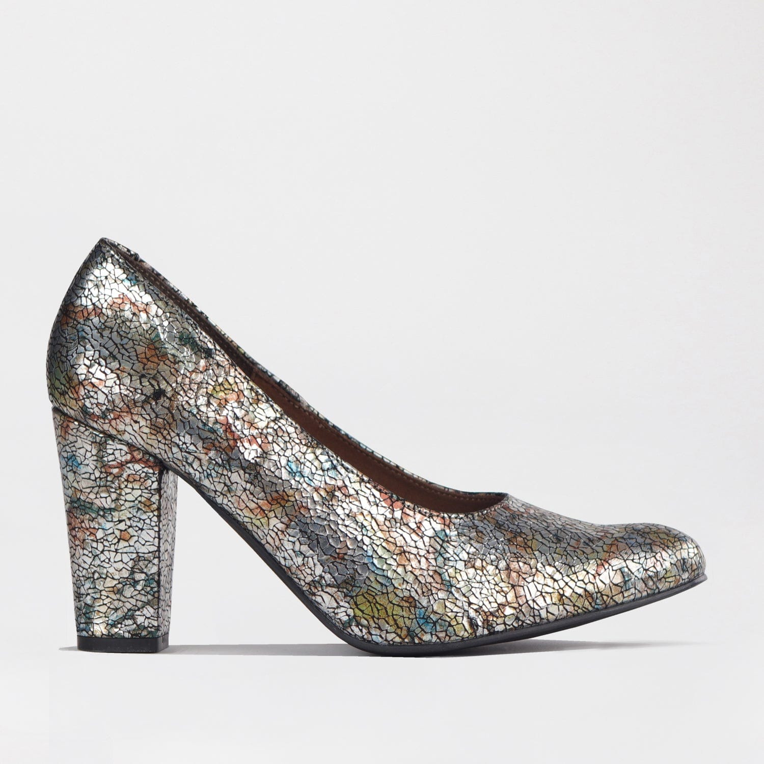Froggie Shoes Shoes 4 / Crochet / 12625 Pointed Court Shoes with Block High Heel in Crochet - 12625