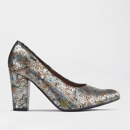 Froggie Shoes Shoes 4 / Crochet / 12625 Pointed Court Shoes with Block High Heel in Crochet - 12625