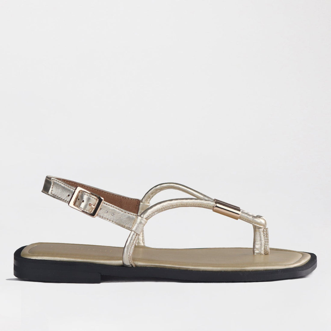 Froggie Shoes Shoes 4 / Gold / 12994 Spaghetti jewel thong Flat Sandal in Gold - 12994