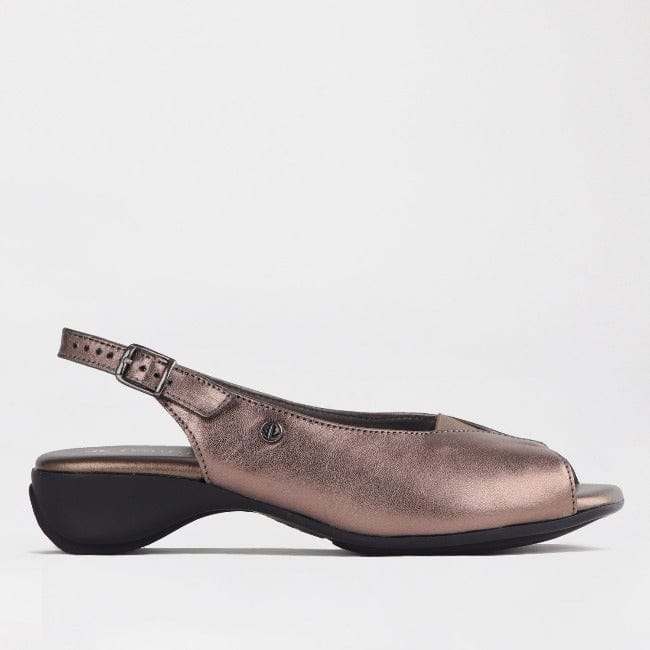 Froggie Shoes Shoes 4 / Lead Metallic / 10345 Open Toe Slingback Sandal in Lead Metallic - 10345