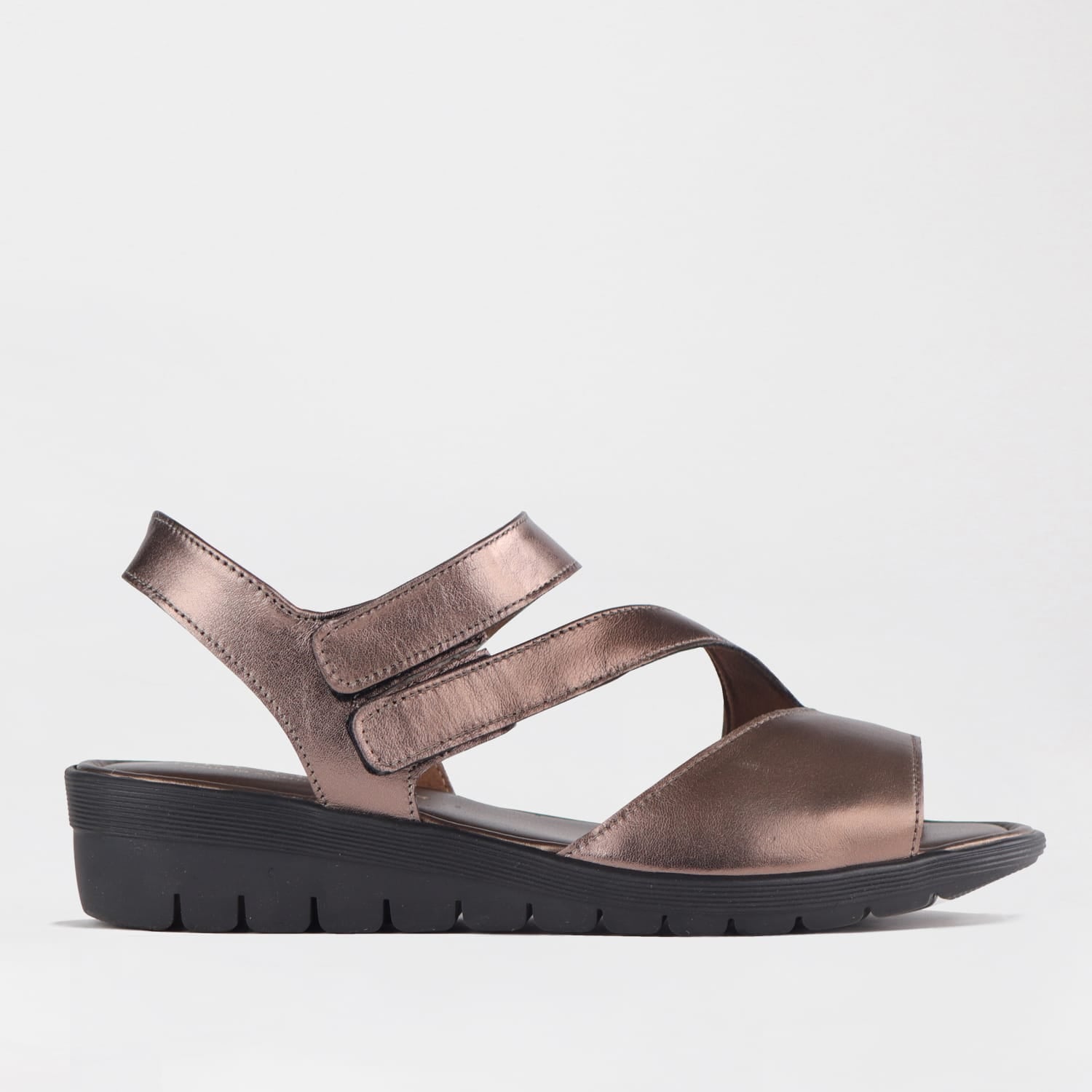 Froggie Shoes Shoes 4 / Lead Metallic / 12538 Froggie Women’s Sandal- Velcro- Lead Metallic Leather- 12538