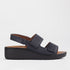 Froggie Shoes Shoes 4 / Navy / 12533 Double Band Wedge Slingback Sandal with Removable Footbed in Navy - 12533