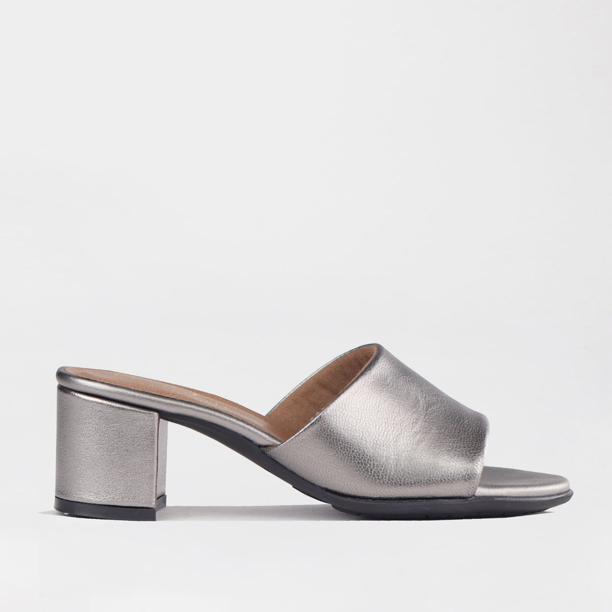 Froggie Shoes Shoes 4 / Pewter / 12968 Block Heel Mule Sandal