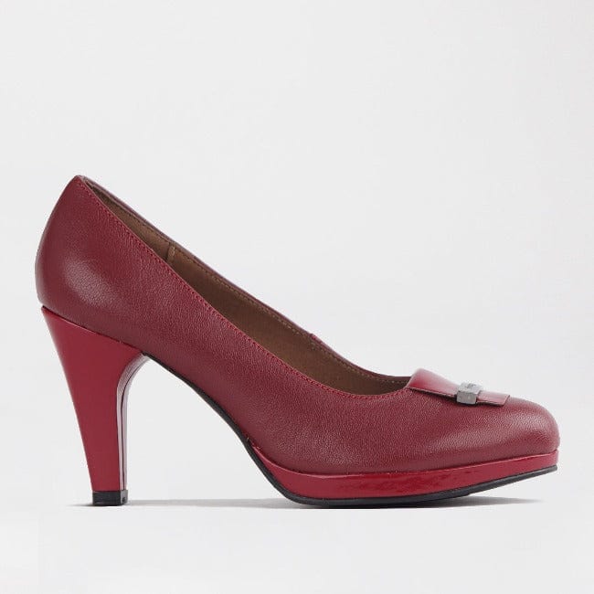 Froggie Shoes Shoes 4 / Red multi / 12055 High Heel Court Shoe in Red - 12055