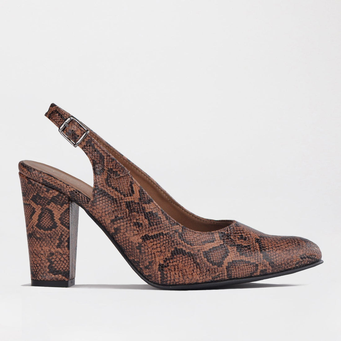 Froggie Shoes Shoes 4 / Saddle / 12790 Block Heel Slingback in Python - 12790