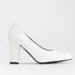 Froggie Shoes Shoes 4 / White Multi / 12625 Pointed Court Shoes with Block High Heel in White Multi - 12625