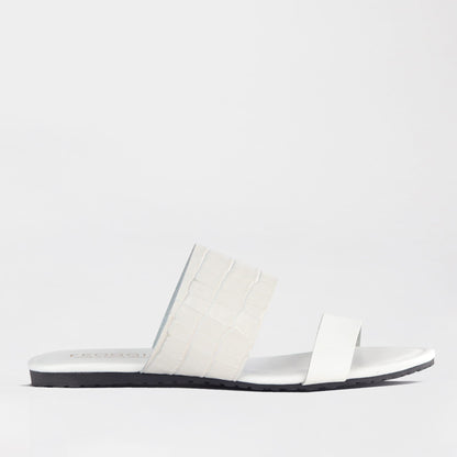 Froggie Shoes Shoes 4 / White Multi / 13082 Two Strap Mule Sandal
