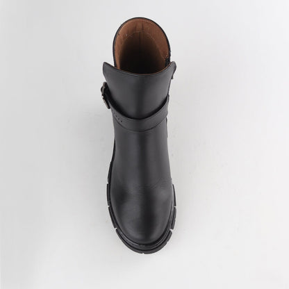 Froggie Shoes Shoes Ankle Boot with a Chunky Twist Sole and Strap in Black - 12799