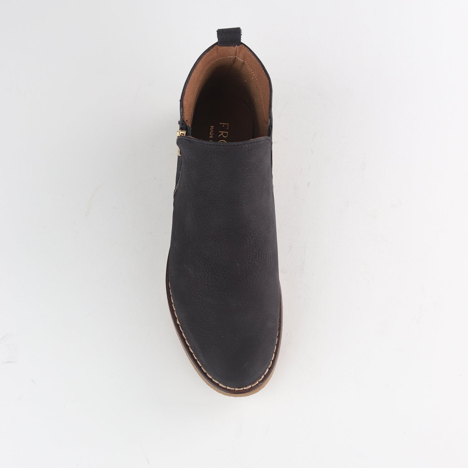 Froggie Shoes Shoes Ankle Boot with Gold Zip in Black - 12777