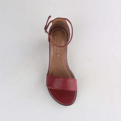 Froggie Shoes Shoes Ankle Strap Block Heel Sandal in Red - 12571