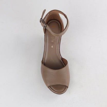Froggie Shoes Shoes Ankle Strap Wedge Sandal in Stone Multi- 12422
