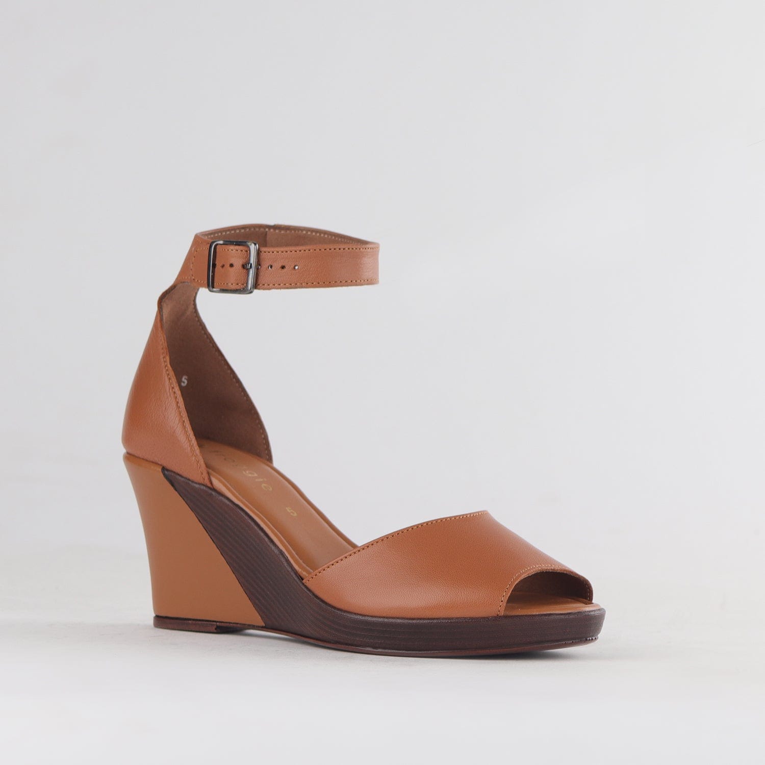 Froggie Shoes Shoes Ankle Strap Wedge Sandal in Tan - 12422