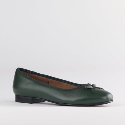 Froggie Shoes Shoes Ballerina Flat Pump with Bow in Pine Multi - 12796