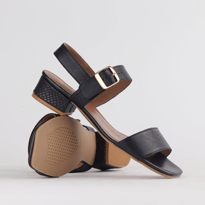 Froggie Shoes Shoes Block Heel Sandal in Black - 12408