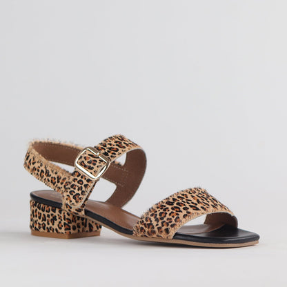 Froggie Shoes Shoes Block Heel Sandal in Cheetah Print - 12408