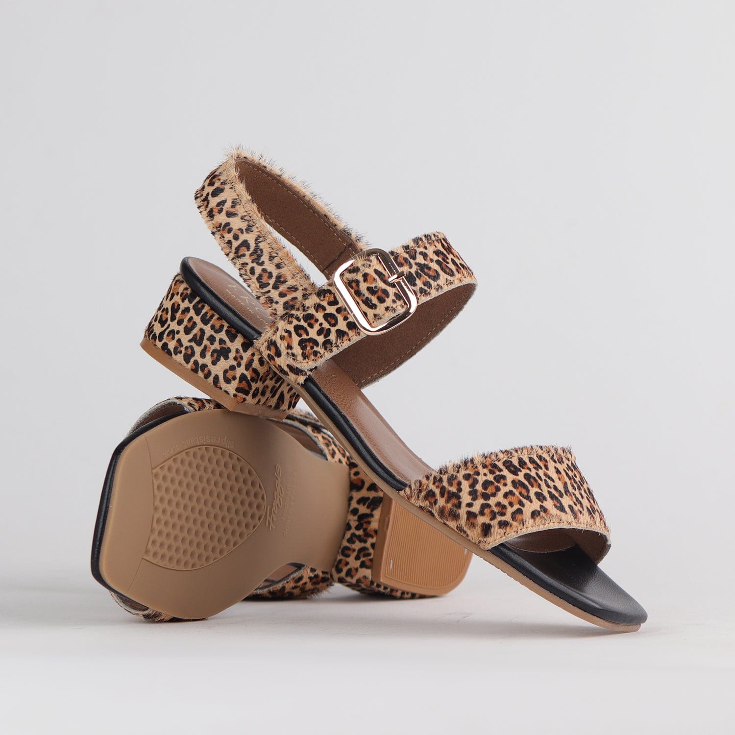 Froggie Shoes Shoes Block Heel Sandal in Cheetah Print - 12408