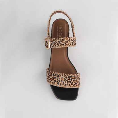 Froggie Shoes Shoes Block Heel Sandal in Cheetah Print - 12408