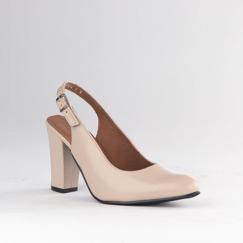 Froggie Shoes Shoes Block Heel Slingback in Ivory - 12790