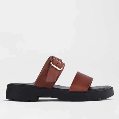 Froggie Shoes Shoes C36 / Chestnut / 12695 Double Band Buckle Strap in Chestnut - 12695