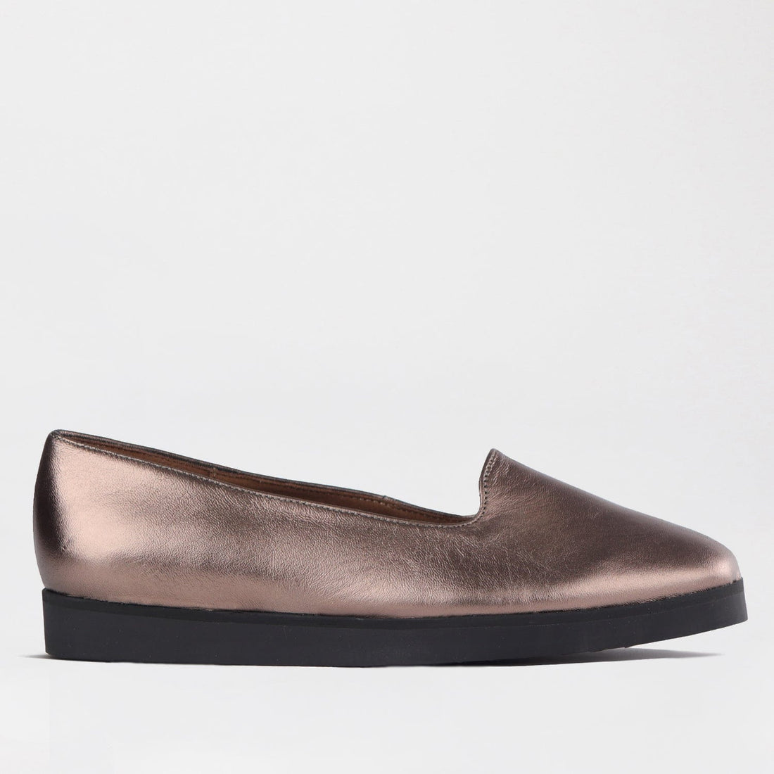 Froggie Shoes Shoes C36 / Lead Metallic / 12763 Square Toe Slipper Cut Shoe in Lead Metallic - 12763