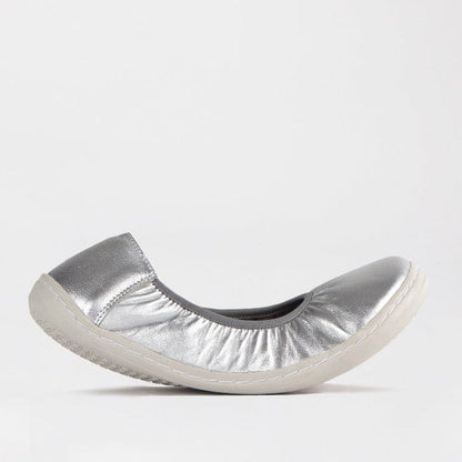 Froggie Shoes Shoes C36 / Silver Multi / 12530 Elasticated Barefoot Pump with Removable Footbed in Silver Multi - 12530