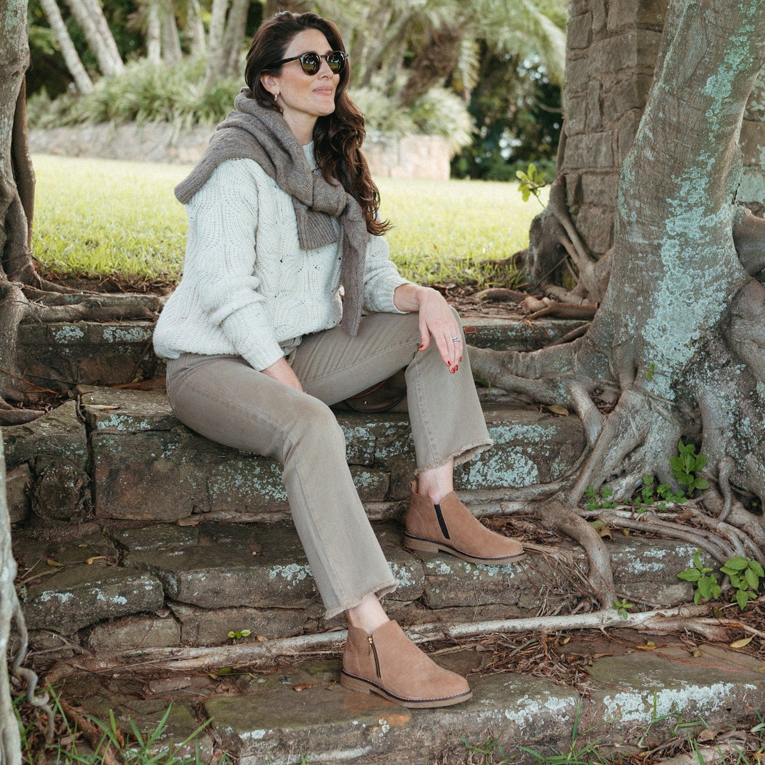 Froggie Shoes Shoes C36 / Tobacco / 12777 Ankle Boot with Gold Zip in Tobacco