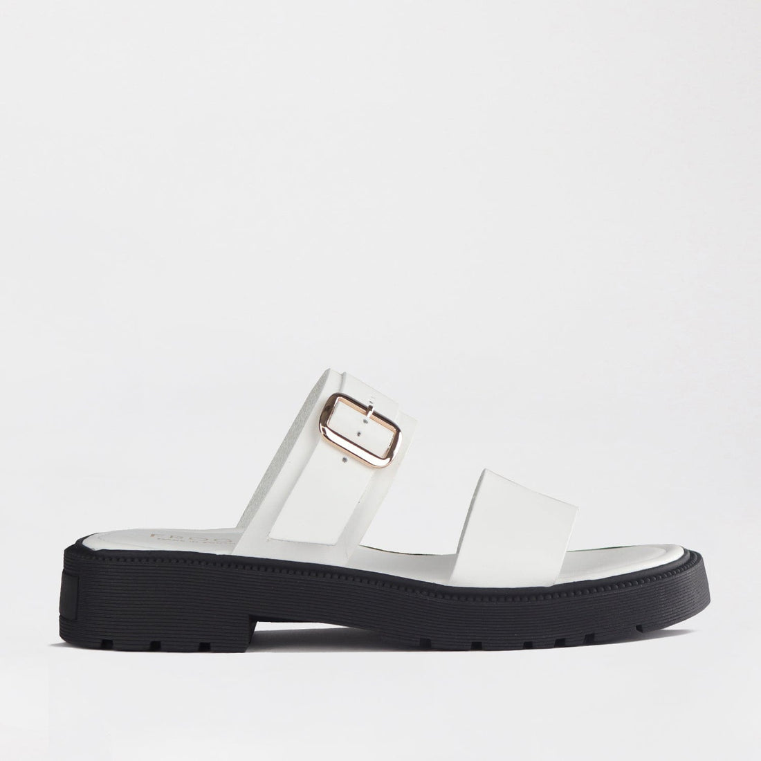 Froggie Shoes Shoes C36 / White / 12695 Double Band Buckle Strap in White - 12695