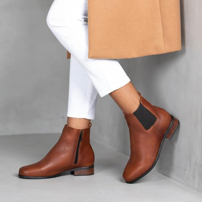 Froggie Shoes Shoes Chelsea Ankle Boots in Chestnut - 12603