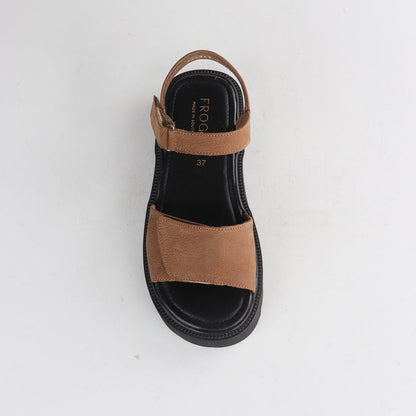Froggie Shoes Shoes Chic Leather Strappy Sandal with Velcro&