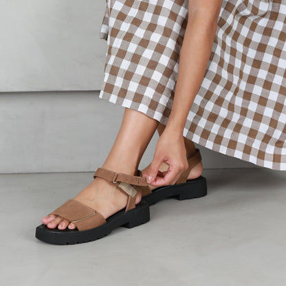 Froggie Shoes Shoes Chic Leather Strappy Sandal with Velcro&