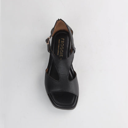 Froggie Shoes Shoes Close Back T-Bar Flat Sandal in Black - 12888