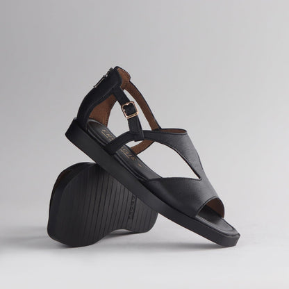 Froggie Shoes Shoes Close Back T-Bar Flat Sandal in Black - 12888