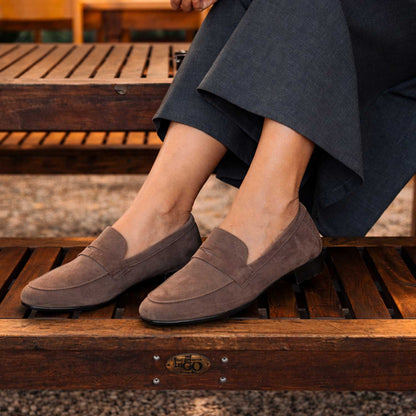 Froggie Shoes Shoes Closed Loafer Suede in Brown - 13029