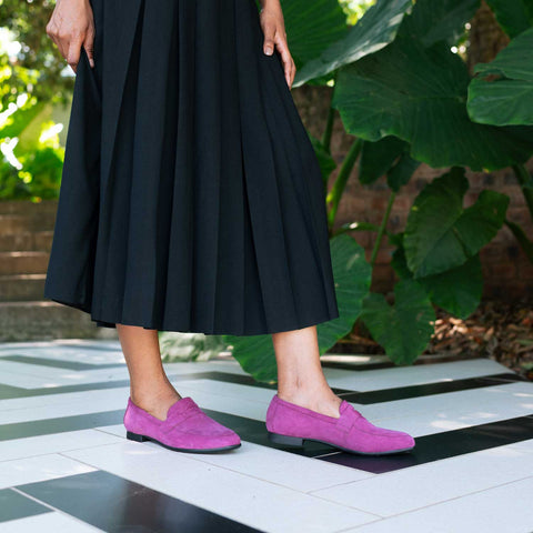 Froggie Shoes Shoes Closed Loafer Suede in Mauve - 13029